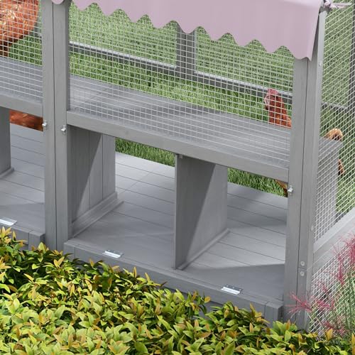 PawHut Chicken Run, 9.2' x 6.1' Large Chicken Coop with Nesting Box, Water-Resistant and Anti-UV Cover, Door, Wooden Metal Chicken Pen for 8-12 PawHut