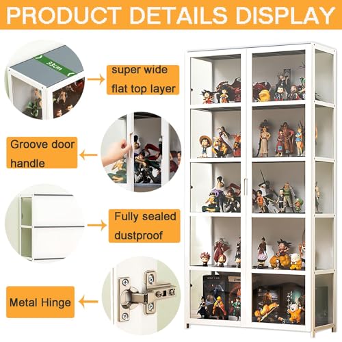 BYSIECD Curio Display Cabinet, Display Cabinet with 6-Tier Storage Shelves, Collectibles Toy Organizers Rack, Storage Cabinets and Bookcase for BYSIECD