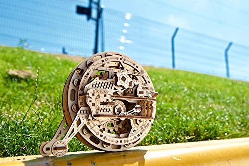 UGEARS Mechanical Monowheel 3D Puzzle Kit | Movable Unicycle Wooden Puzzle Craft Set and Thinking Task for Adults | 3D Model Kit Made of Wood Idea UGEARS
