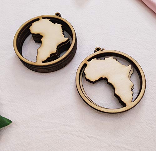 30PCS DIY Wood Earring Blanks, Africa Hoop Shape Unfinished Laser Cut Wood Jewelry for Earrings Jewelry Making (2.5") MEYA