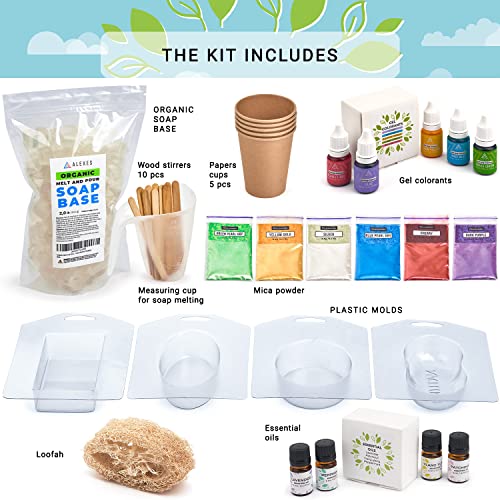 Soap Making Kit for Adults Organic - Soap Kit Making for Beginners Natural - Make Your Own Soap Kit - DIY Soap Maker Kit - Organic Soap Making Kit ALEXES