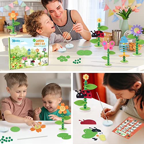 Coola Spring Craft Kit for Kids - Art and Craft DIY Early Educational Toys Suitable for Girls & Boys Pack 6 Include 2Flowers Snail Birdie Butterfly Coola