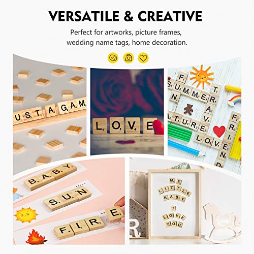 Magicfly 500 Pieces Letter Tiles, Wooden Scrabble Tiles for Crafts, A-Z Capital Wood Letters for Crafts, Spelling,Scrabble Crossword Game Magicfly