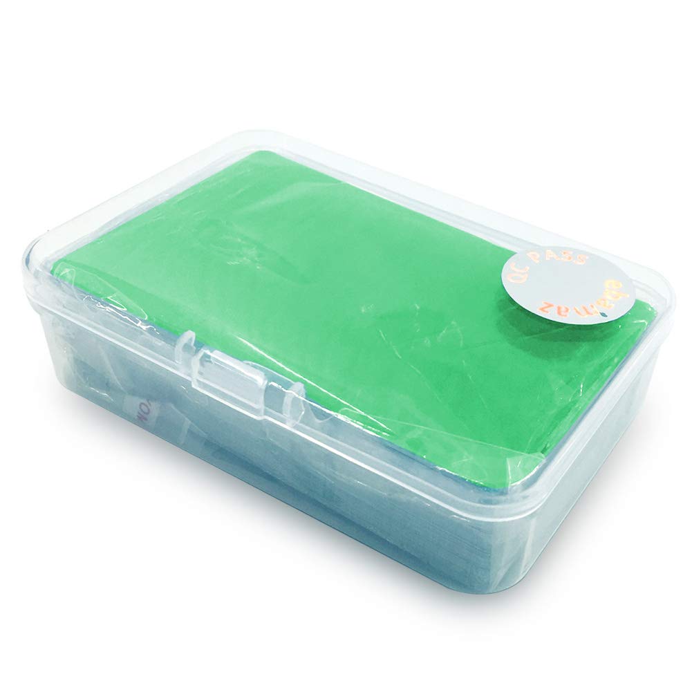 Ebamaz 50PCS Thick 0.45mm Aluminum Metal Business Cards Blanks 3.4 X2.13 inch for Customer Laser Engraving (Green, Blank) ebamaz