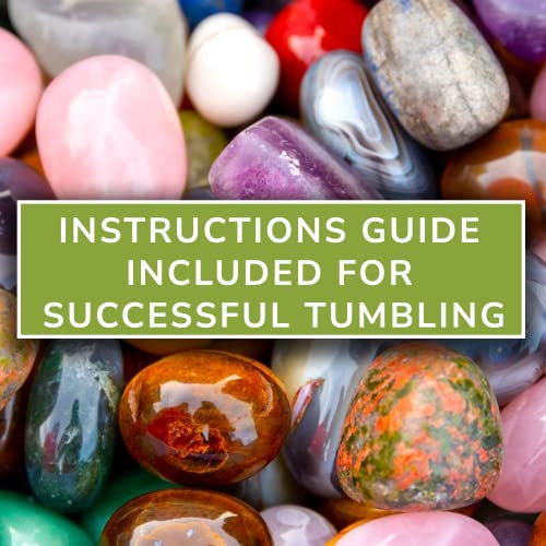 Polly Plastics Rock Tumbler Grit and Polish Refill Media Kit | 4-Steps Supplies for Tumbling and Polishing Stones and Gems | Professionals Adults and Polly Plastics