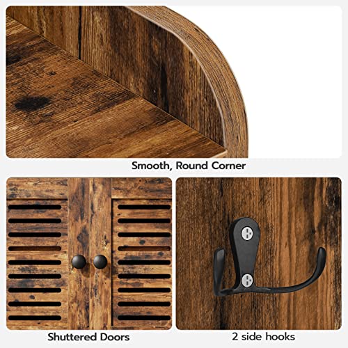 HOOBRO Medicine Cabinet, Double Doors Bathroom Wall Cabinet with Towel Bar, Adjustable Shelf, 2 Hooks, Over The Toilet Storage Cabinet, for Bedroom, HOOBRO