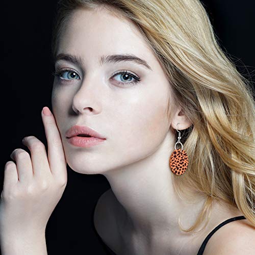 200 Pieces Unfinished Wooden Earrings Blank for Valentines Wood Pendants, Include 50 Pieces Earring Hooks and 50 Pieces Jump Rings 50 Earrings Backs Hicarer