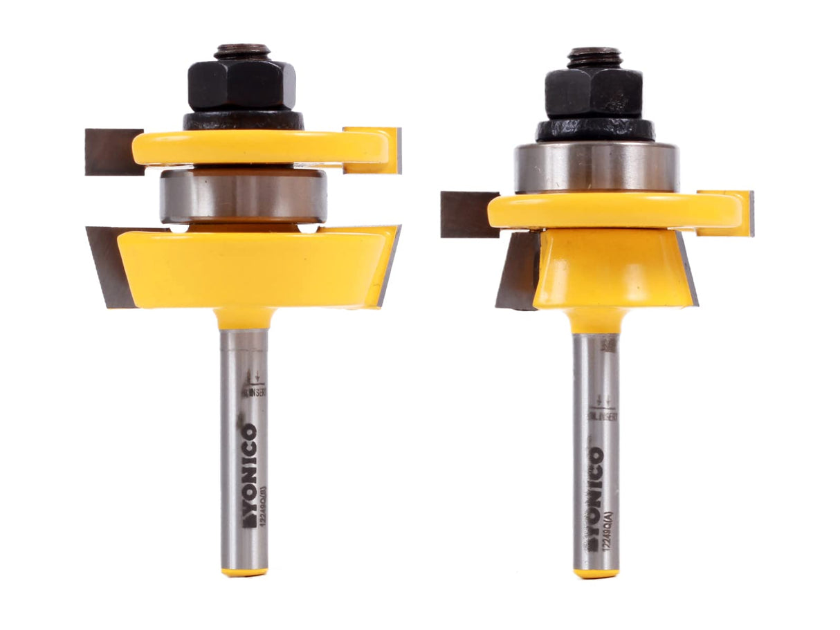 YONICO Cabinet Door Rail and Stile Router Bits Set 2 Bit Shaker 1/4-Inch Shank 12249q Yonico