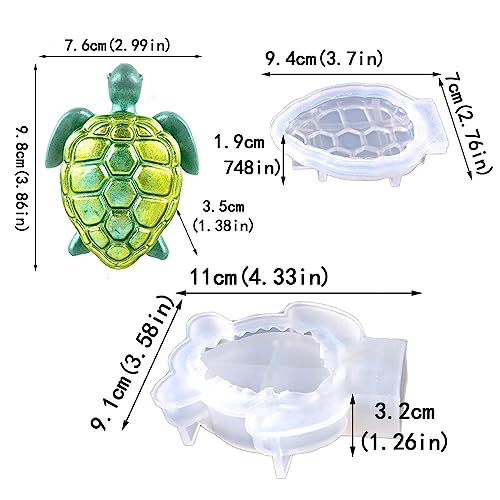 Sea Turtle Box Resin Mold with Lid, Creative Container Epoxy Resin Casting Mould, Sea Animal Silicone Storage Mold DIY Jewelry Holder Trinket Plate Wehous