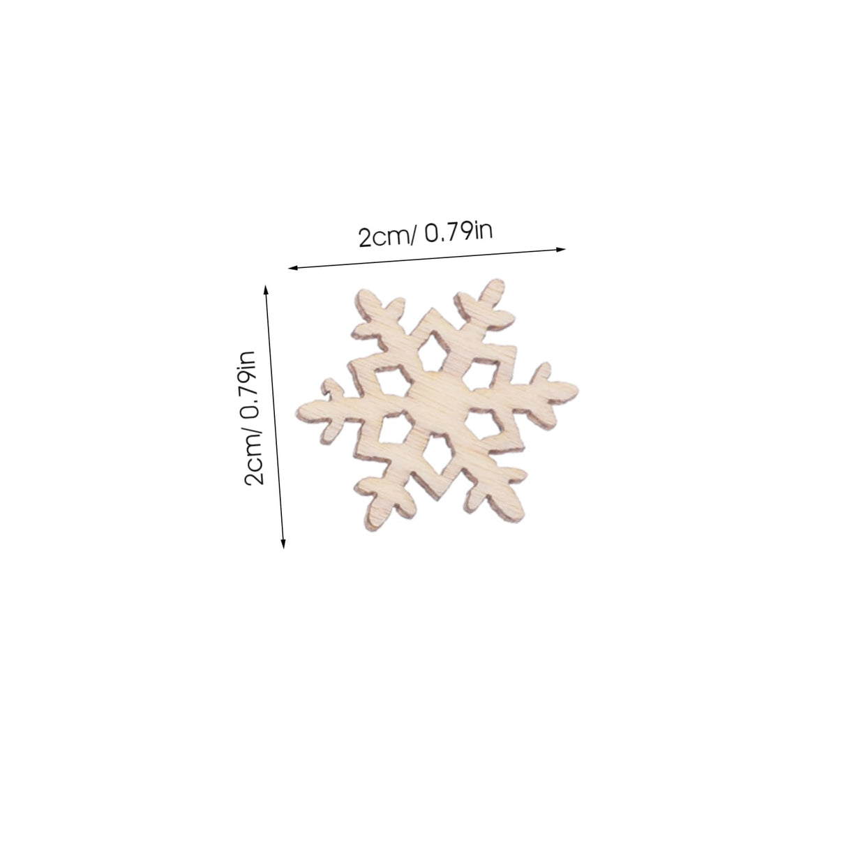 VOSAREA 300pcs Christmas Wood Chips Miniature Christmas Ornaments Unfinished Snowflake Cutout Jingle Bell Wood Cutout Unfinished Hanging Ornament VOSAREA