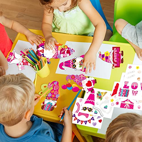 chiazllta 30 Packs Valentine's Day Craft Kits DIY Gnome Art Craft for Preschool Kids, Valentine's Make Your Own Gnome Paper Craft Set for Home Class chiazllta