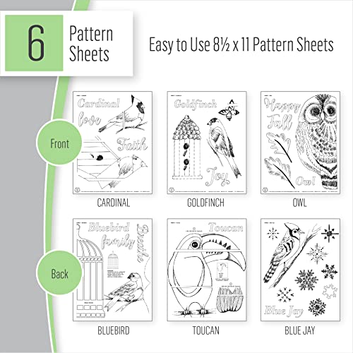 FolkArt Birds & Blossoms 2 oz One Stroke Acrylic Kit, 32 Piece Set Including 12 Multi-Surface Paints, 10 Brushes, 6 Teaching Guides, 3 Pattern Sheets FolkArt