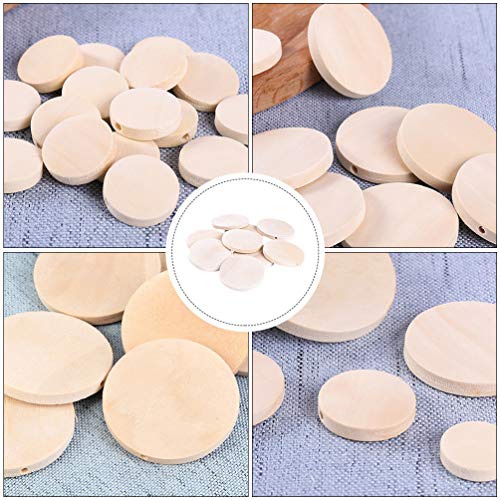 Holibanna 50pcs Wood Earring Ingredients Wood Earrings Round Wooden Discs DIY Earrings Wood Ear Drop Stud Wooden Earring Pendant Circle Earrings Holibanna