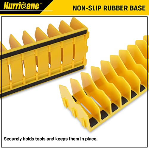 HURRICANE Plier Organizer Rack, 10-Slot Pliers Cutters Organizer Rack with Non-Slip Rubber Base, Tool Organizer, Tool Drawer Toolbox Organizer and HURRICANE