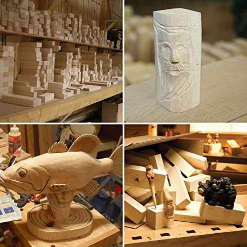 WOPPLXY 8 Pack Basswood Carving Blocks, 6 x 2 x 2 Inch Unfinished Wood Squares Wooden Blocks for Carving and Whittling, Whittling Wood Carving Blocks WOPPLXY