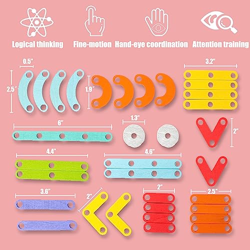 Montessori Toys for 2 3 4 Year Old,Puzzles Sensory Toys for Kids Ages 3-5,Preschool Autism Learning Activities Materials Toys,Peg STEM Toys Busy MENG YANG