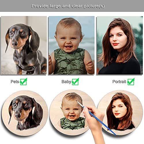 TEXTURE OF DREAMS Personalized Paint by Numbers Kit for Adults, Acrylic Painting Oil Painting on 12" Round & Circle Wood, Customized DIY Paint by TEXTURE OF DREAMS