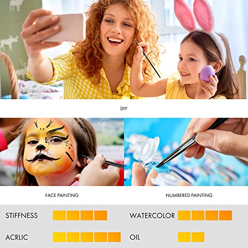 ARTIFY 12 PCS Watercolor Brushes, Synthetic Nylon Paint Brushes for Watercolor, Acrylic, Gouache & Oil Painting, Includes Detail Paint Brushes, ARTIFY art supplies