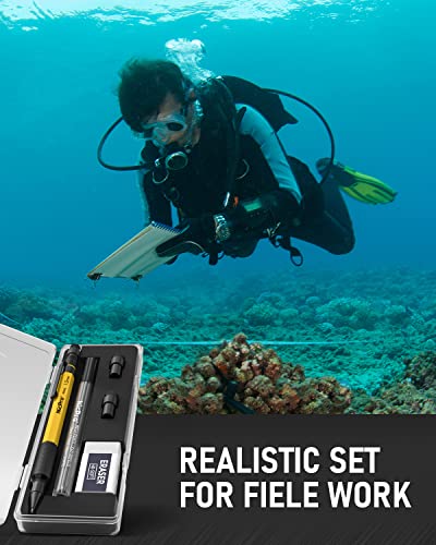 Nicpro 1.3 mm Mechanical Pencils Set with 12 Lead Refill, Eraser - Weatherproof Metal Barrel, Heavy Duty Carpenter Pencil for Outdoor Marking Nicpro