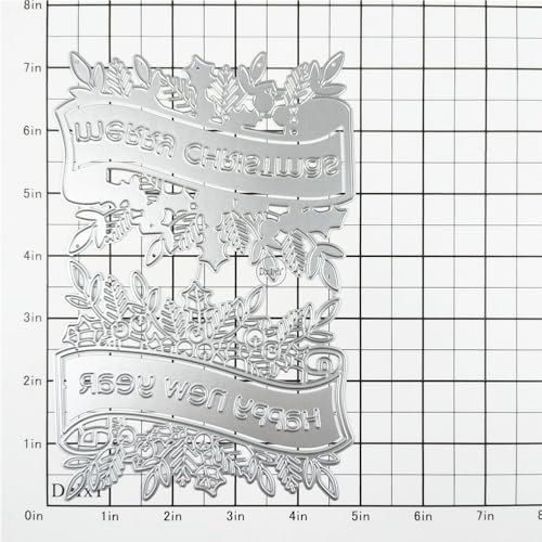 DzIxY Christmas English Word lace Metal Cutting Dies for Card Making Kit Embossing Paper Die Cuts Scrapbook Machine Stencils Storage Pockets Supplies DzIxY