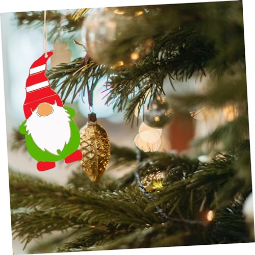 Yardenfun 40pcs Dwarf Wood Chips Wooden Christmas Decorations Decoupage Paper Blank Wooden Cutouts Unfinished Wood Cutouts Christmas Hanging Pendant Yardenfun