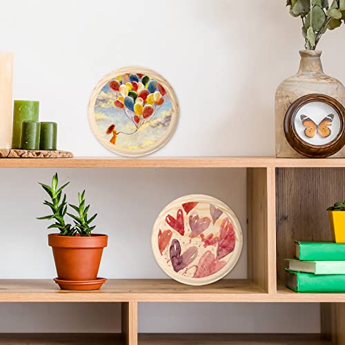 Pllieay 2Pcs 5 Inch Round Wooden Plaque Natural Pine Wood Base Unfinished Circle Plaque for Craft Projects and DIY Home Decoration Pllieay