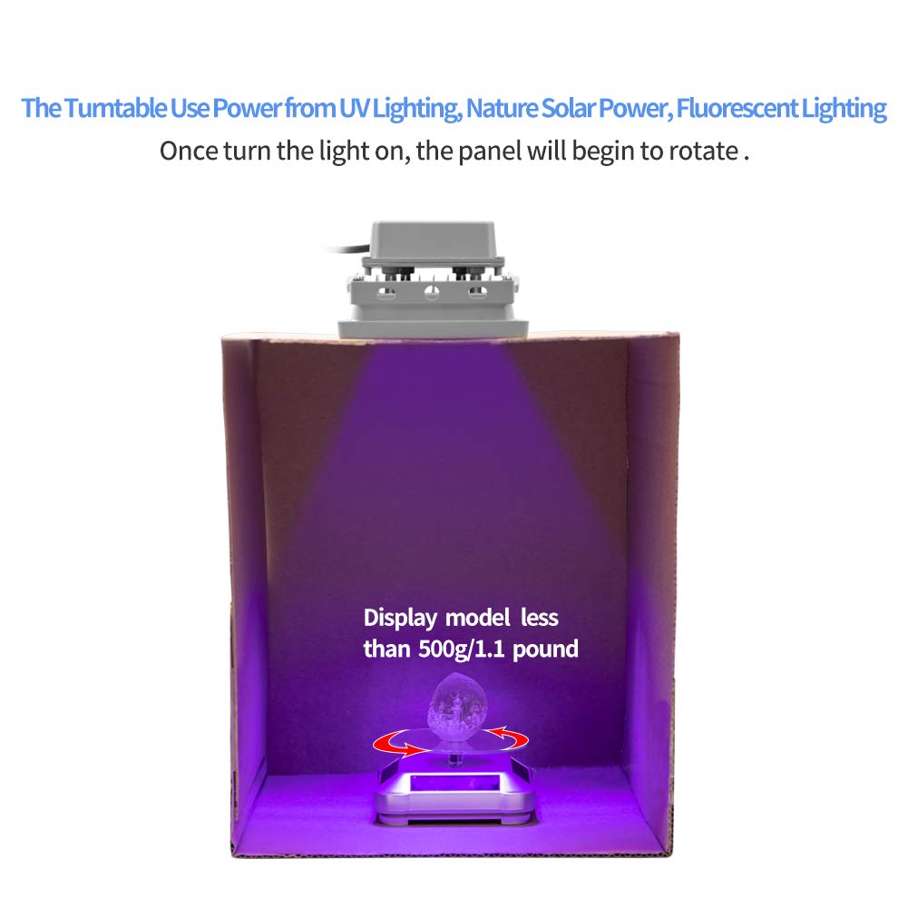3D Printer UV Resin Curing Light with Solar Turntable 360°Rotating Stand for SLA DLP LCD 3D Printer Solidify Photosensitive Resin 405nm UV Resin Comgrow