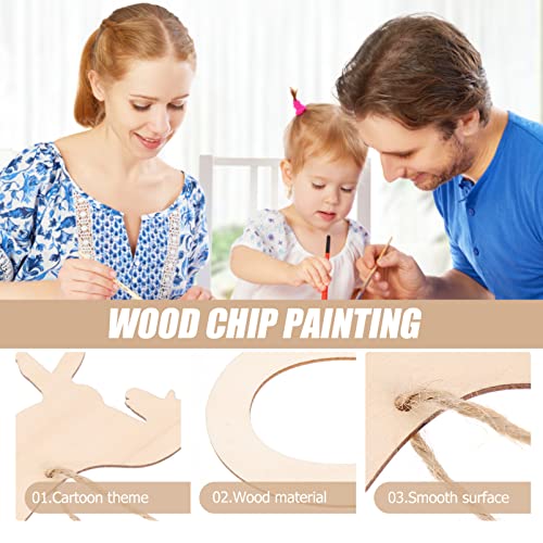 COHEALI 36pcs Horseshoe Chips Unfinished Wooden Cutouts Unfinished Wood Supplies & Materials Horse Shoes Wood Gift Label Kids Crafts Horse Wood COHEALI