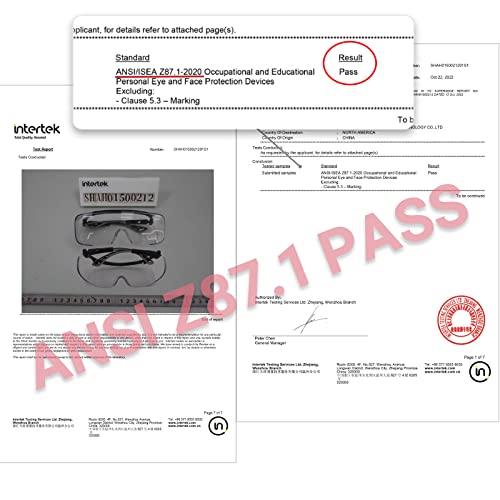 MORELKE Safety Glasses Fit Over Eyeglasses, Anti-Fog & Scratch Resistant Lenses,ANSI Z87 Certified,Eye Protection for Lab,Woodworking (red/black) MORELKE
