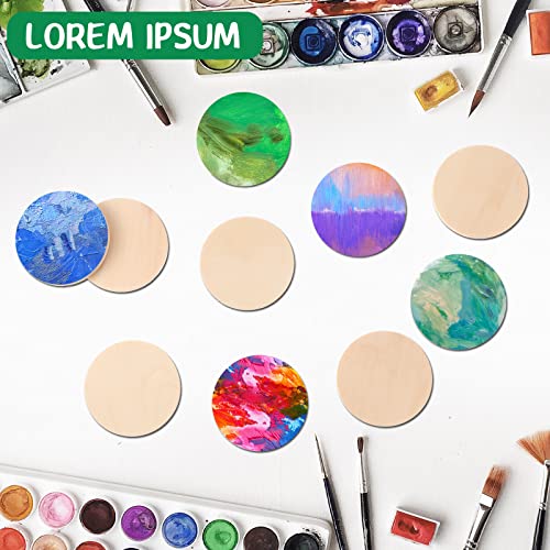 50 PCS 2 Inch Natural Wood Slices 0.2 Inch Unfinished Round Wooden Discs Wooden Circle Wooden Tag Thick Wood Blank for DIY Arts Crafts Projects Yulejo