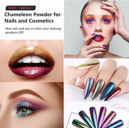 Chameleon Mica Powder, 6 Color Changing Mica Powder for Epoxy Resin, Tumblers, Color Shifting Pigment Powder for Nail Art,Soap yesogreat