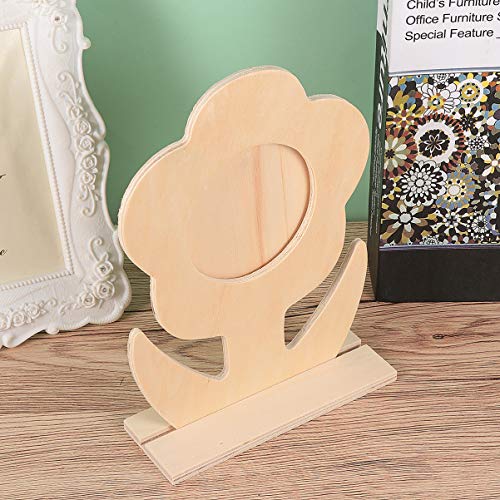 EXCEART Photo Frames 5pcs Unfinished Wood Photo Frame Blank Wooden Picture Frame Flower Shaped Painting Display Holder for DIY Crafts Office Home EXCEART