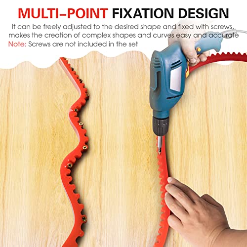 78 Inch Woodworking Profiling Strip, Flexible Curve Template, Excellent Rebound, Adjustable & Fixed Complex Shape Contour Woodworking Tool Templates Suteng