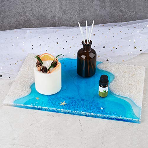 NiArt Epoxy Resin Silicone Mold Large 14.6"x9.8" Rectangle Serving Tray Mountain River Ocean Terracing Landscape Coaster DIY Art Casting Home Decor NiArt