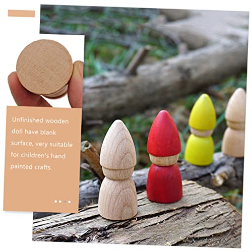 LABRIMP 8pcs Wooden Puppet Graffiti Peg Doll Wood Doll Bodies Family Member Wood Peg DIY Wooden Peg Doll Decorative Peg People Wood Peg Angel Puppet LABRIMP