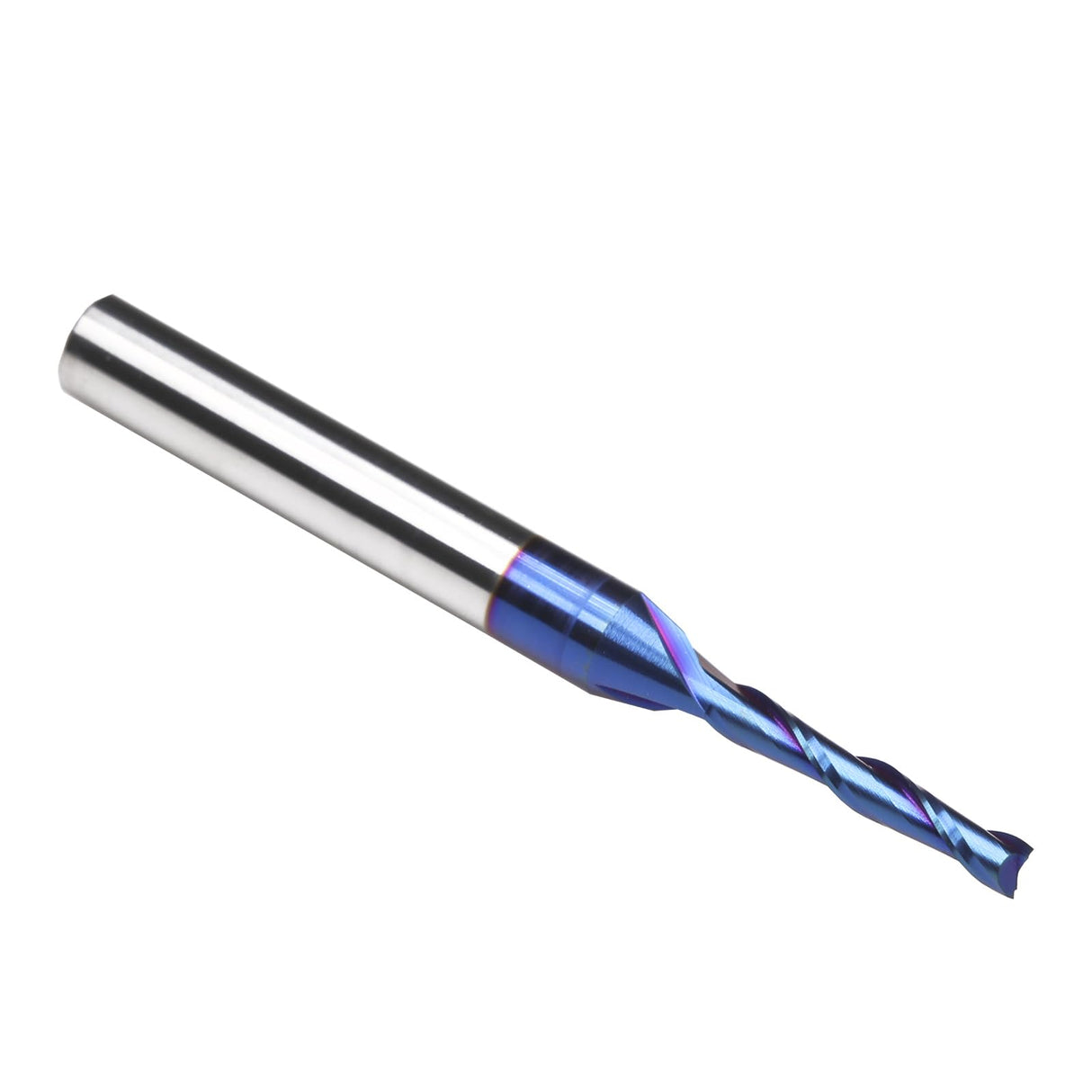 Jiiolioa 2PCS CNC Router Bits 1/4 Inch Shank 1/8 inch Cutting Diamete Spiral Up Cut End Mill with Nano Blue Coating for Carving Standard milling, Jiiolioa