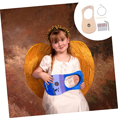 SUPVOX 1 Set DIY Wooden Piano Kids Mini Kids Musical Instruments Kids Educational Handwork Painting Lyre Harp Mahogany Lyre Harp Lyre Harp 19 Strings SUPVOX