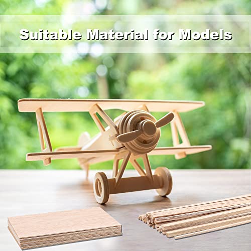 150 Pieces Balsa Wood Sticks Hardwood Square Wooden Craft Dowel Rods Unfinished Balsa Wood Sheets 12 Inch Thin Wood Strips 1/4 Inch 1/8 Inch for peony man