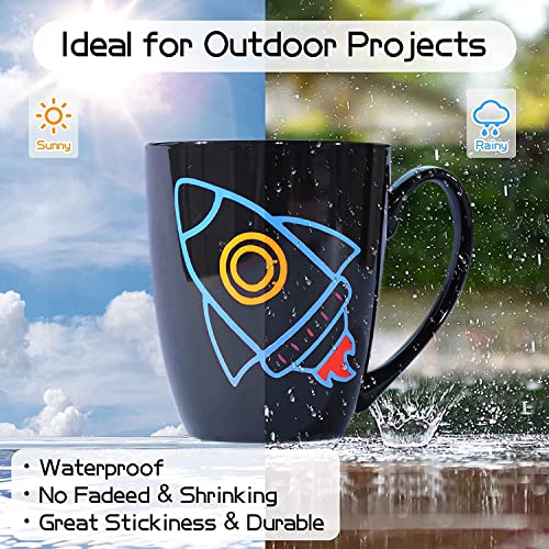 Lya Vinyl Permanent Vinyl for Cricut - 130 Pack 12 "x12 Self Adhesive Vinyl Sheets,120 Vinyl Sheets & 10 Transfer Tape Sheets for Cutting Machines Lya Vinyl