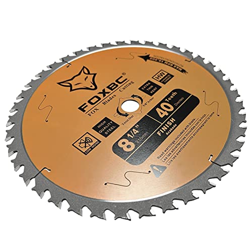 FOXBC 8-1/4 Inch Table Saw Blade 40 Tooth, Replacement for Freud Diablo D0840, DeWalt DWA181440 Finishing Circular Saw Blade, DeWalt DWE7485 Table FOXBC