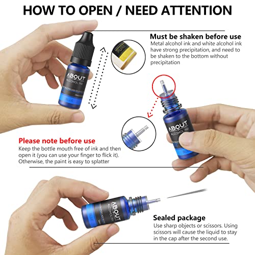 Alcohol Ink Set, 30 Bottles Vibrant Colors Concentrated Alcohol-Based Ink, Metal Dyes, for Resin Petri Dish Making, Epoxy Resin Art, Tumbler Cup About life