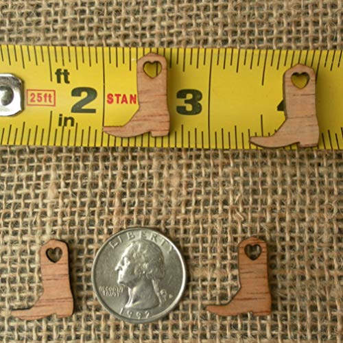 SUPVOX 100pcs Wood Cutouts for Wedding Cowboy Boots Miniature Crafts Decoration for Home Party Festival SUPVOX