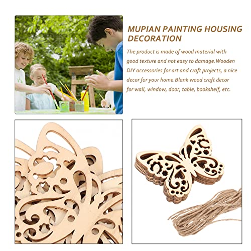 Didiseaon Wood Crafts Unfinished 50 Sets Wooden Butterfly Crafts Butterfly Unfinished Wood Cutouts Blank Butterfly Wooden Paint Crafts for Kids Home Didiseaon