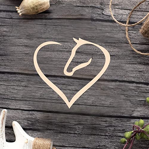 Horse Heart Wood Craft Unfinished Wooden Cutout Art DIY Wood Signs Inspirational Wall Plaque Rustic Wooden Wall Art Decor for Women Office Bathroom Arupkeer