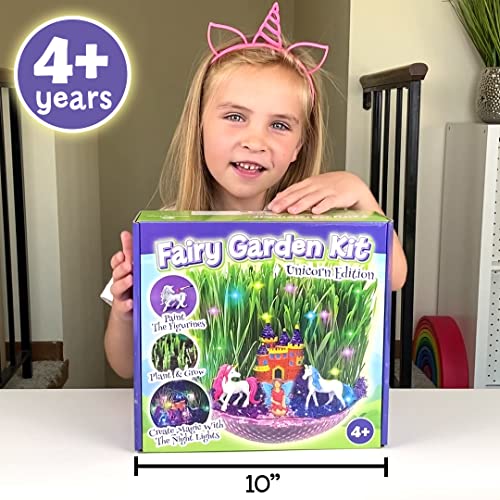 Bloonsy Unicorn Fairy Garden Kit for Kids | Light Up Fairy Unicorn Terrarium Kit | Science STEM Toys Presents | Unicorn Arts and Crafts Stuff for BLOONSY