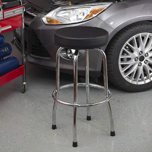 Torin ATRP6185B Swivel Bar Stool: Padded Garage/Shop Seat with Chrome Plated Legs, Black Torin