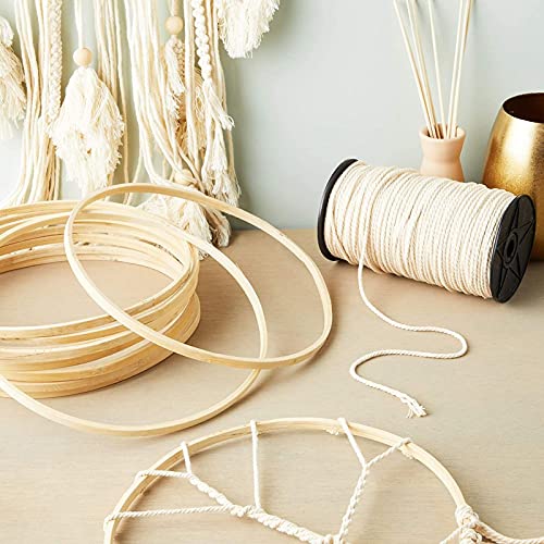 Bamboo Rings for Crafts, Macrame, and Dreamcatchers (10.2 Inches, 12 Pack) Bright Creations
