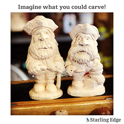 Basswood Blocks for Carving (8 Pieces - 1 1/4" x 1 1/4" x 5") - Wood Carving Kit with Unfinished Whittling Wood Blank Blocks STARLING EDGE