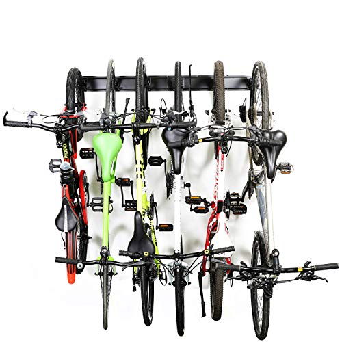 Ultrawall Stainless Steel Bike Storage Rack,6 Bike Storage Hanger Wall Mount for Home & Garage Holds Up to 300lbs, Black Ultrawall