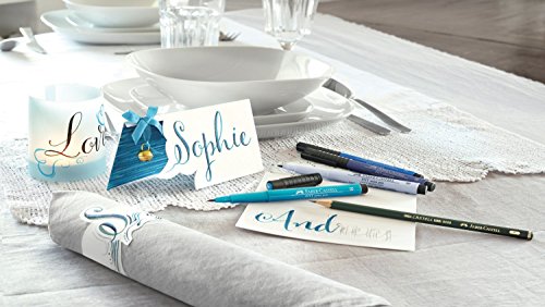 Faber-Castell F167116 Pitt Artist Pen Wallet of 6 with Assorted Tips - Black Faber